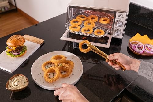 BLACK+DECKER Crisp N Bake™ PRO 4-Slice Digital Air Fry Toaster Oven, 5 Cooking Functions, Convection Countertop Oven, Fits 10” Pizza or 9” Cake Pan, 30-Minute Timer + Stay On, Stainless Steel Accents