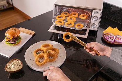 BLACK+DECKER Crisp N Bake™ PRO 4-Slice Digital Air Fry Toaster Oven, 5 Cooking Functions, Convection Countertop Oven, Fits 10” Pizza or 9” Cake Pan, 30-Minute Timer + Stay On, Stainless Steel Accents