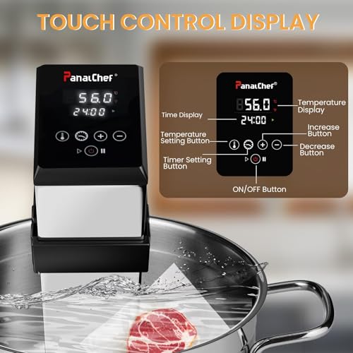1600W Commercial Sous Vide Cooker, Immersion Circulator with One-Way Air Vent for Efficient Heat Dissipation, 360° Water Circulation, Precise Temp Control for Restaurant Home Use (Gray, 1600W)