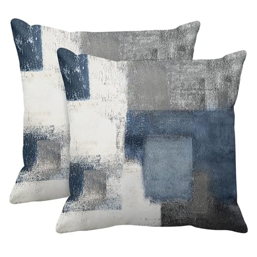 Taysta Throw Pillow Covers Set of 2, 20 x 20 Inch, Blue