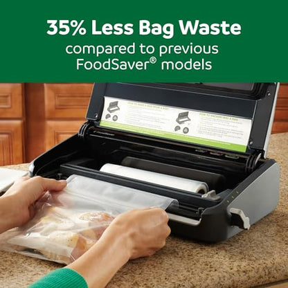 FoodSaver Vacuum Sealer Machine, Automatic Bag Detection, Sous Vide Friendly, with sealer bags, roll, handheld vacuum sealer, black
