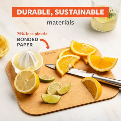 Full Circle Better-Than-Wood Quick Prep Cutting Board – Small Size 8"x10" – Dishwasher Safe, Reversible & Lightweight, Ultradurable Wood Composite Construction