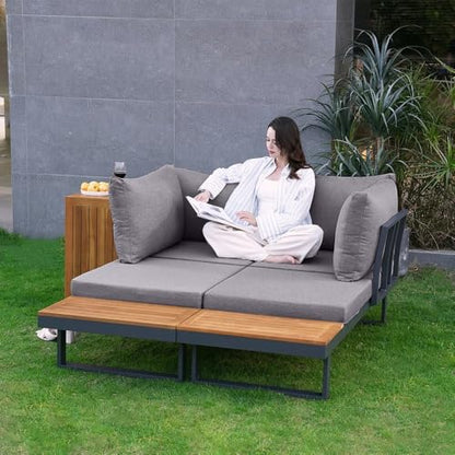 homary 4-Seater Outdoor Conversation Set for Gardens, Decks, and Backyards