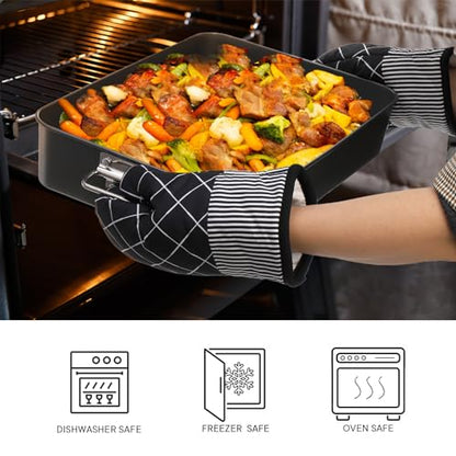 Jucoan Lasagna Pan 3 Inch Deep, 16 x 11.5 Inch Large Baking Pan Casserole Dishes for Oven, Non-Stick Baking Dishes Roasting Pan Brownies Pan for Thanksgiving, Christmas, Housewarming Gifts - Dishwasher Safe