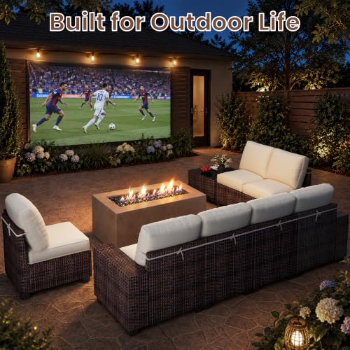 8-Piece Patio Furniture Set, Modular PE Wicker Outdoor Sectional Sofa Couch