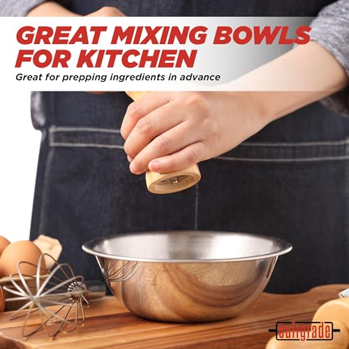 Culigrade Stainless Steel Mixing Bowls Set – 6-Piece Nesting Metal Mixing Bowls (0.75–8 Qt) – Durable, Rust-Resistant, Easy to Clean – for Baking, Cooking, Meal Prep & Serving