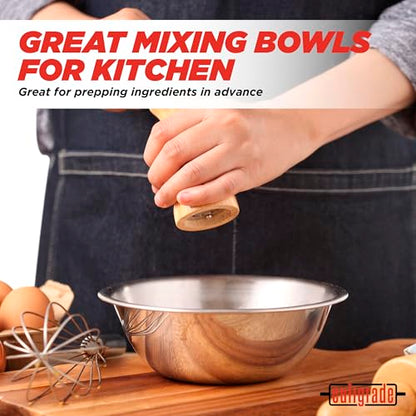Culigrade Stainless Steel Mixing Bowls Set – 6-Piece Nesting Metal Mixing Bowls (0.75–8 Qt) – Durable, Rust-Resistant, Easy to Clean – for Baking, Cooking, Meal Prep & Serving