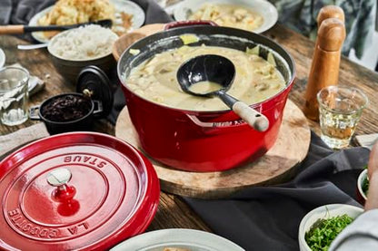 STAUB Cast Iron 7-Qt. Cocotte Round Dutch Oven, Serves 7-8, Cherry