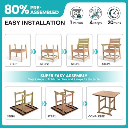 EcoVida Outdoors HDPE Outdoor Dining Set, Patio Dining Set of 8, Cedar