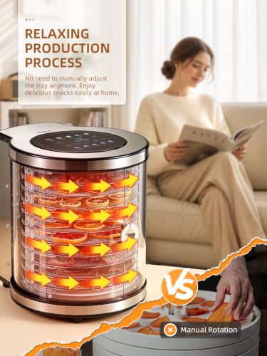 Reemix10-Tray Stainless Steel Food Dehydrator with Large Capacity