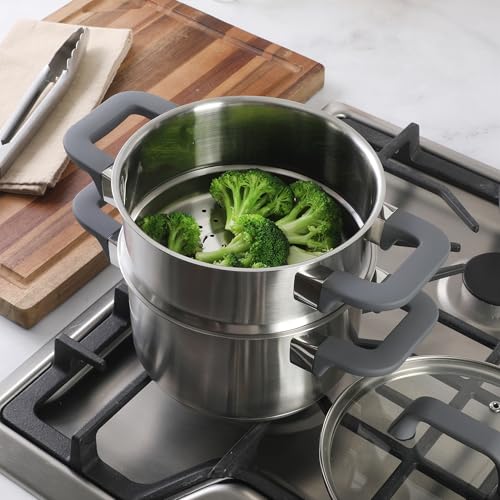 Oster Beauford 3 Quart Stainless Steel Dutch Oven With Steamer Set - Induction Safe