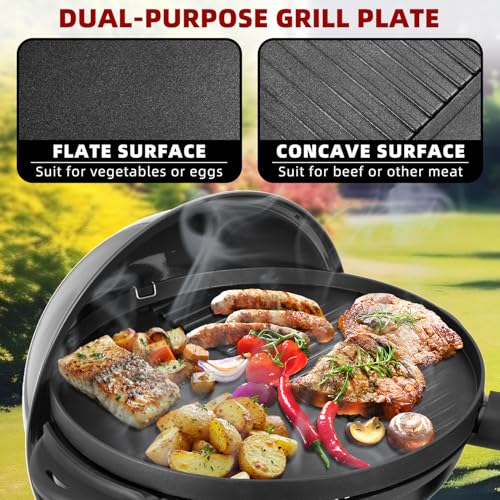 Electric Grill Outdoor/Indoor,Portable BBQ Grill with Nonstick Surface