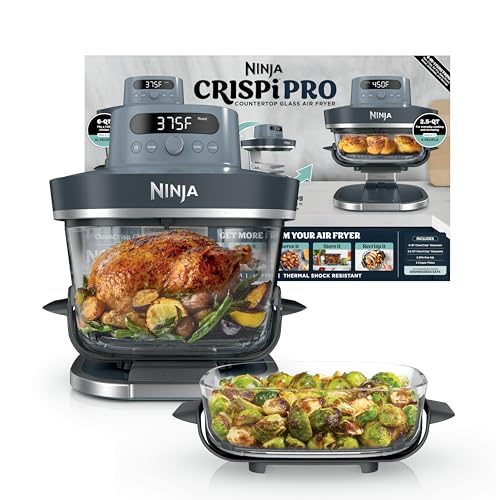Ninja Crispi Pro Glass Air Fryer, 6-in-1, Cyberspace, AS101CY