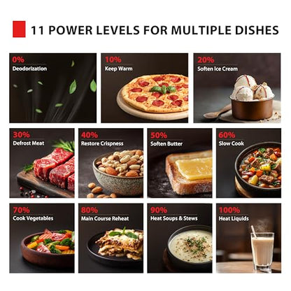 TOSHIBA ML-EM09PA(BS) Small Microwave Oven with 6 Auto Menus, Mute Function, LED Lighting Countertop Microwave Perfect for Kitchen, 0.9 Cu Ft, 10.6 Inch Removable Turntable, 900W Black Stainless Steel