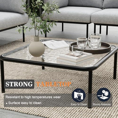 Vakollia 11 Piece Modern Outdoor Rope Wicker Sectional Set, Patio L-Shaped Conversation Sofa Set with Deep Seating with Thick Cushions