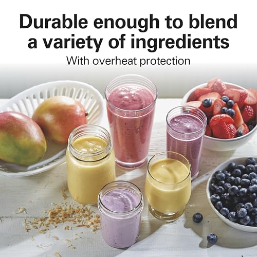 Hamilton Beach Portable Blender for Shakes and Smoothies, 14 Oz BPA Free Travel Cup & Lid, Durable Stainless Steel Blades, Personal Smoothie Blender, Raspberry, 51131G