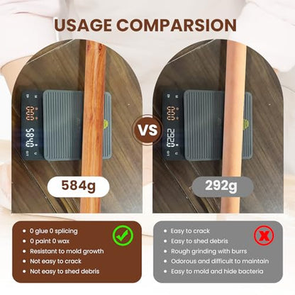 Sinotekk Natural High-Density Solid Bubinga Wood French Rolling Pin | 50% Heavier than Sapele pins | Less Effort | Perfect for Pies, Pastry & Cookies | Protective Fabric Sleeve - Ideal Baking Gift.
