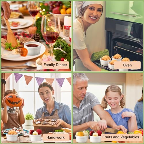 Ziliny 36 Pcs Mini Ramekins 2 oz Porcelain Souffle Oven Dishwasher Safe Small Ceramic Baking Dipping Sauce Ramekins for Charcuterie Board Creme Brulee Dishes Condiment Sauce Dipping Cups