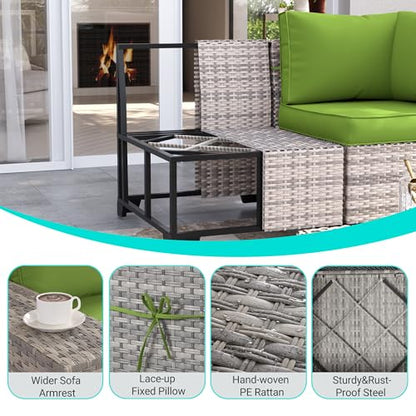Outdoor Patio Furniture Set PE Wicker Rattan Outdoor Sectional Sofa