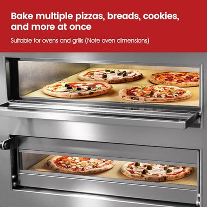 ROCKSHEAT Pizza Stone, Rectangular Extra Large 23.6" x 15.8" x 0.6" Pizza Stones for Oven Grill, Industrial Commercial Heavy Duty Cordierite Baking Stone for Pizza Bread, Pizza Accessories, 14.19 lbs