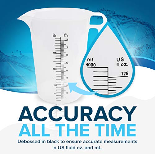 ACCUPOUR 8oz (250 mL) Measuring Pitcher, Plastic, Multipurpose - Great for Chemicals, Oil, Pool and Lawn - Ounce (oz) and Milliliter (mL) Increments (1 cup)