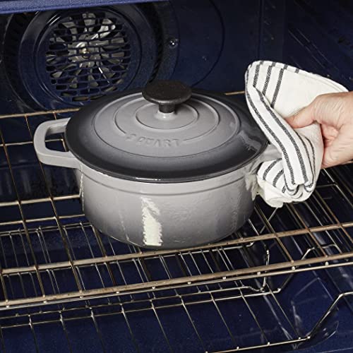 Smith & Clark 3-Quart Enameled Cast Iron Dutch Oven Pot with Lid, Gray
