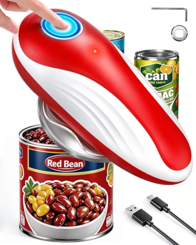 Rechargeable Electric Can Opener with Replaceable Blade & Smooth Edge