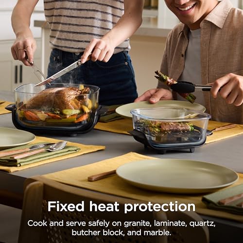 Ninja Crispi 5-in-1 Glass Air Fryer | With Nontoxic 2.5 QT, 4QT, 6-Cup Containers & Lids | Microwave, Freezer & Dishwasher Safe | 450°F Max Temp | Green | FN103BF