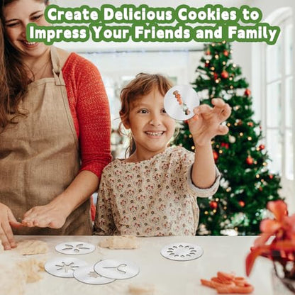 6 PCS Cookie Press Set for OXO Good Grips - Cookie Press Discs, Metal Cookie Mold Disc, Stainless Steel Cookie Stencils, Cookie Press for Baking Accessories, for DIY Biscuit Maker and Decoration