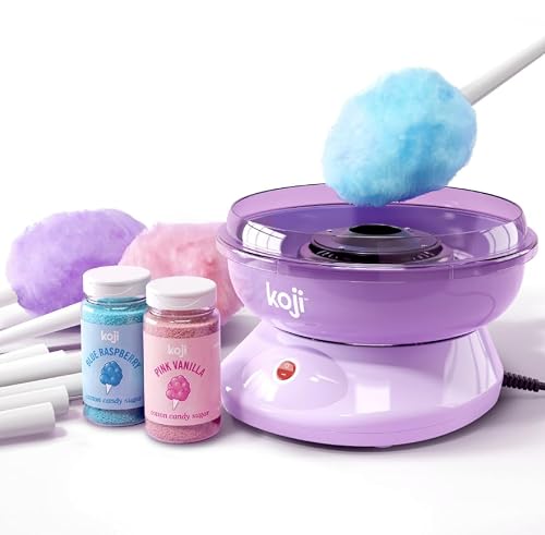 Koji by Zoku Cotton Candy Maker Set, Countertop Cotton Candy Machine, Includes 10 Paper Cones, Enjoy Homemade Treats in Minutes