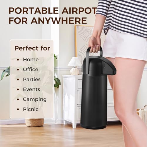 Coffee Carafe for Keeping Hot, 102OZ / 3L Airpot Coffee Dispenser with Pump