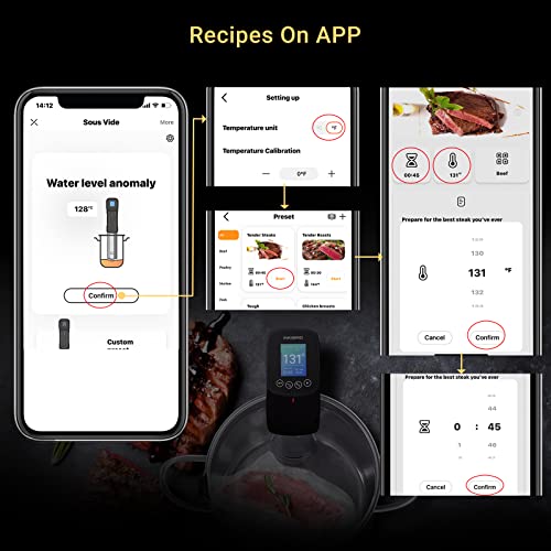 INKBIRD WIFI Sous Vide Cooker Bundle with 30PCS Sous Vied bags and Vacuum Sealer Pump, Sous Vide Starter Kits, Recipes on APP,1000W Sous-Vide Machine for Steak