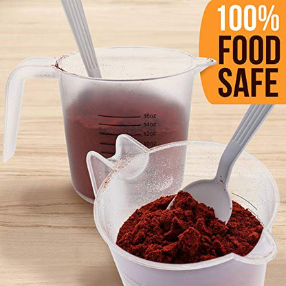 U.S. Kitchen Supply Plastic Measuring Cups with Handles - 16 oz (500 ml) Liquid Measuring Cup Set of 6 - Clear Microwave Safe Kitchen Cups - Measure in mL or Ounces, Measurement Cup for Cooking