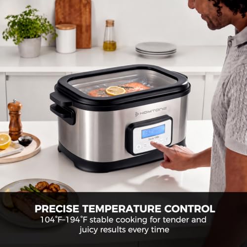 Homtone Sous Vide 6 Quart, 520W Fast Heating, All-In-One, Stainless Steel
