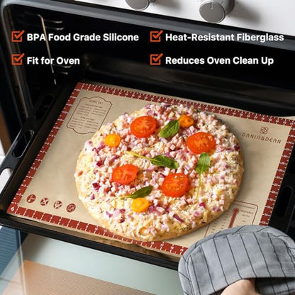 26x16 Inch Extra Thick Silicone Baking Mat with Measurements, Non-slip and Reusable - For Cookies, Bread, Pastry