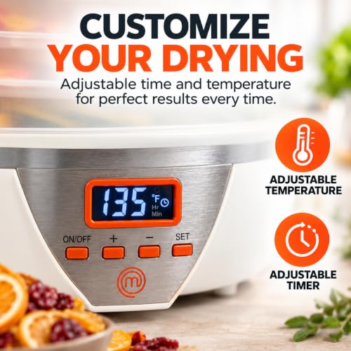 MasterChef Digital Food Dehydrator w 5 Large Trays and Temperature Controls