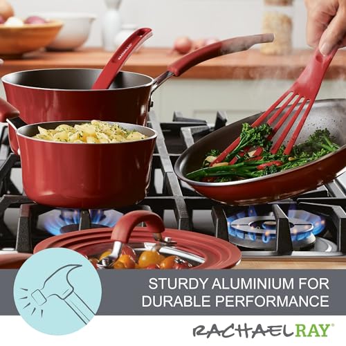Rachael Ray 14753 11-Piece Nonstick Cookware Set - Red