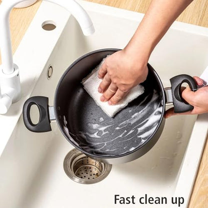 Dutch Oven, Aluminum Nonstick 5QT Kitchen Pot with Glass Lid, Cookware, Black