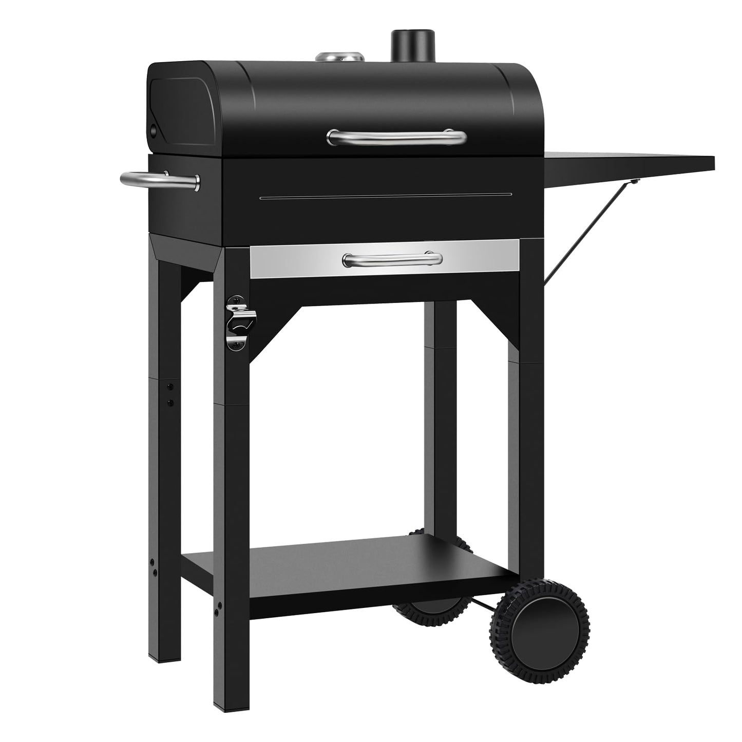 Charcoal Grill, BBQ Grill Charcoal Grill with Pull-Out Grease Tray for Outdoor Patio Backyard, Compact Version