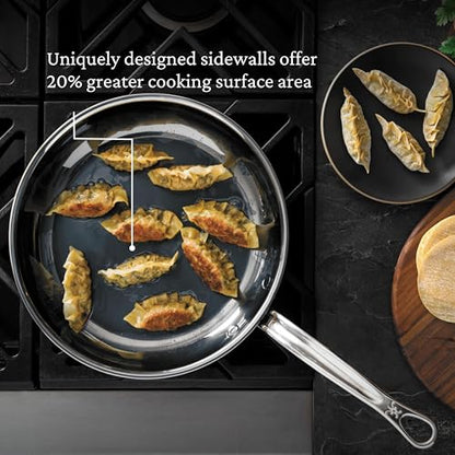 Hestan NanoBond Molecular Titanium Frying Pan, 11-Inch - PFAS-Free Stainless Steel Skillet, 4x Stronger, 1050°F Safe, Induction Compatible, Handcrafted Italy