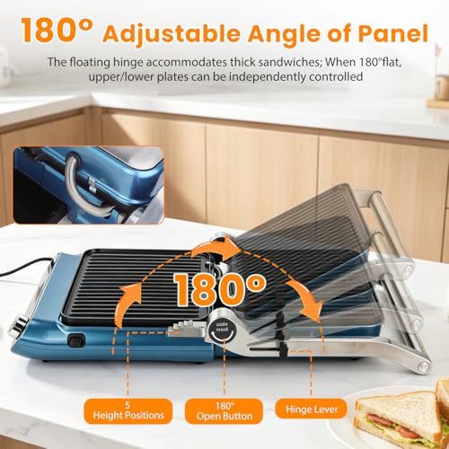 Taylor Swoden 7-in-1 Panini Press Sandwich Maker, Electric Indoor Grill