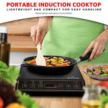 Duxtop 1800W Portable Induction Cooktop Countertop Burner, Gold 9120MC