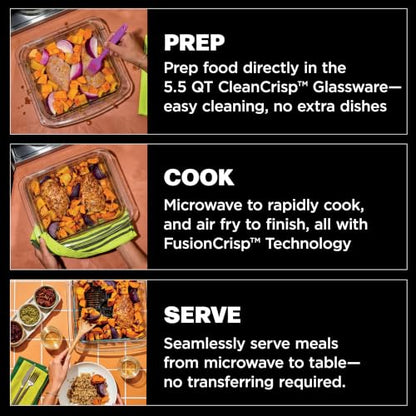 Ninja® Crispi™ Microwave & Air Fryer with FusionCrisp, Silver, MW101