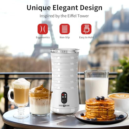 Electric Milk Steamer and Frother, Hot & Cold Foam Milk Warmer with Temperature Control, Auto Shut-Off Frothers for Coffee, Latte, Cappuccino, Macchiato