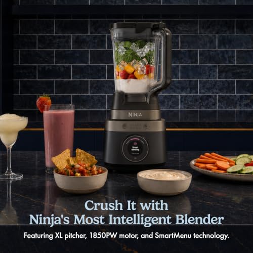 Ninja CrushBOSS Intelligent Blender, 1850PW, XL 72-oz, Onyx, LB201BK