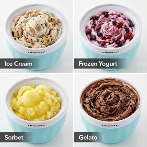 OVENTE Electric Ice Cream Maker, 1QT Freezer Bowl, Blue ICM110BL