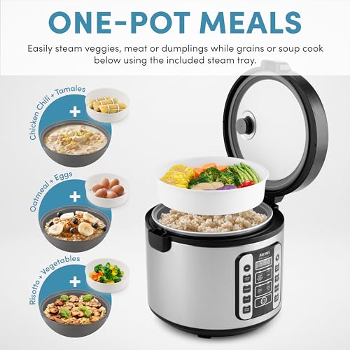 Aroma Housewares AROMA® Professional 20-Cup (Cooked) / 5Qt. Digital Rice Cooker, Steamer, and Slow Cooker Pot with 10 Smart Cooking Modes, Including Sauté-then-Simmer®