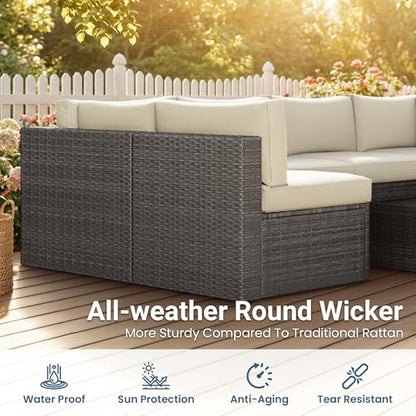 7 Pieces Outdoor Patio Furniture Set - Fit Small Spaces,Comfort,Sturdiness