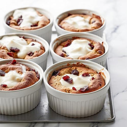 4 Pack Ramekins 12 Oz Oven Safe, Creme Brulee Set, Porcelain Souffle Dish for Baking, Soup Bowls for French Onion Soup White