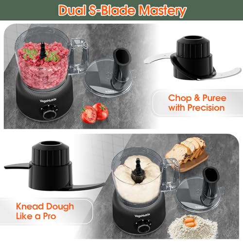 Food Processor and Blender Combo, 88 oz Food Chopper